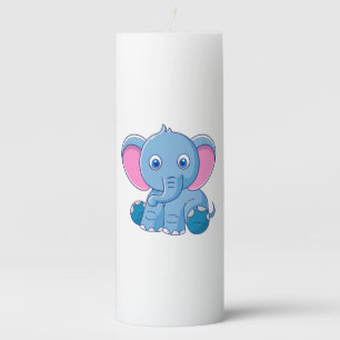 Baby Elephant Cartoon Clipart-64832 Pillar Candle