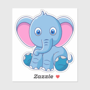 Baby Elephant Cartoon Clipart-64832 Sticker