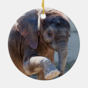 Baby Elephant Ceramic Ornament