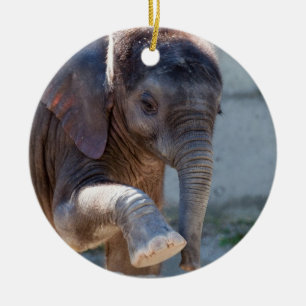 Baby Elephant Ceramic Ornament