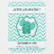 Baby Elephant Chevron Aqua Baby Blanket