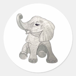 Baby Elephant Classic Round Sticker