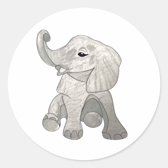 Baby Elephant  Classic Round Sticker (Front)