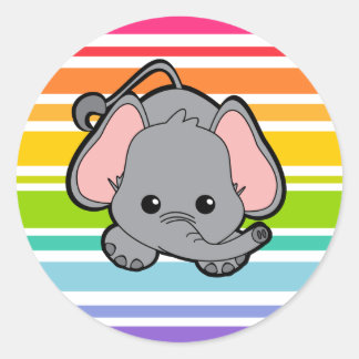 Baby Elephant Cutie Classic Round Sticker