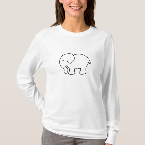 Baby Elephant Drawing on a  T_Shirt