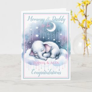 Baby Elephant Expecting Mommy & Daddy to be  Card