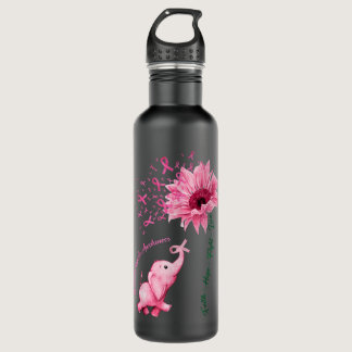 Baby Elephant Flower Pink October Breast Cancer Aw Stainless Steel Water Bottle