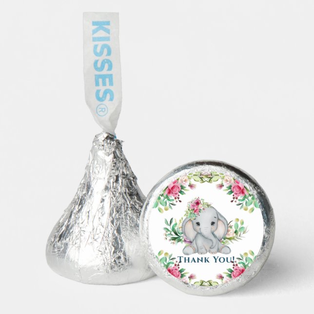  Baby Elephant Flowers Baby Shower  Hershey®'s Kisses® (Front)