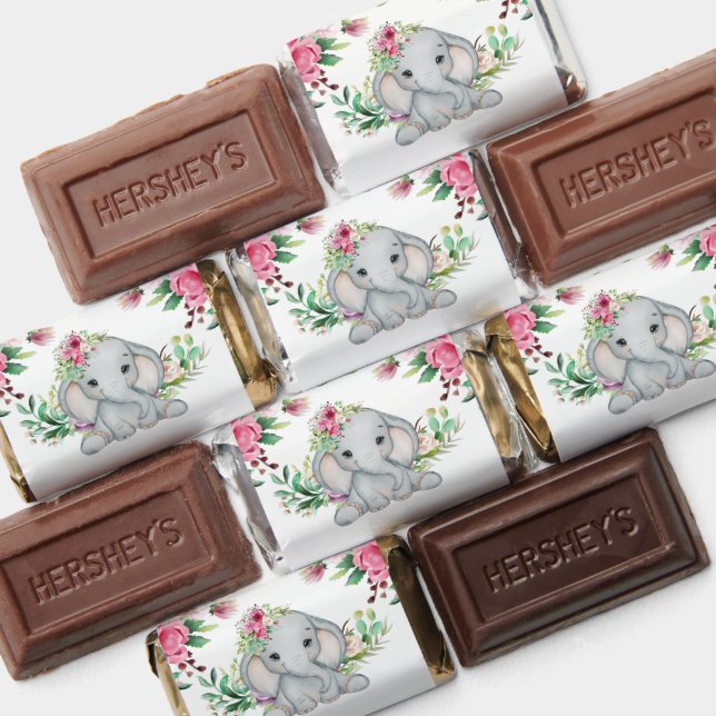  Baby Elephant Flowers Baby Shower  Hershey's Miniatures (Assorted)