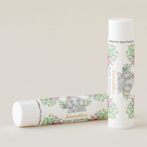  Baby Elephant Flowers Baby Shower Lip Balm