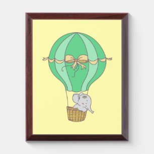 Baby Elephant Flying in Balloon Gender Neutral Award Plaque