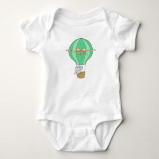 Baby Elephant Flying in Balloon Gender Neutral  Bodysuit