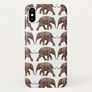 Baby Elephant Frenzy iPhone X Case (White)