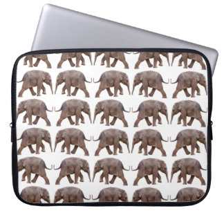 Baby Elephant Frenzy Laptop Sleeve (White)