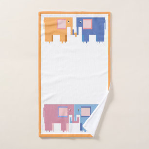 Baby elephant friends bath towel set