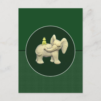 Baby Elephant & Frog Postcard