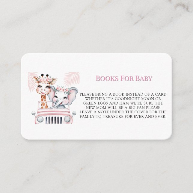 Baby Elephant Giraffe Books For Baby Enclosure Card (Front)