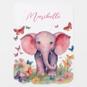 Baby Elephant Girl Blanket