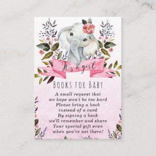baby elephant girl books for baby request card