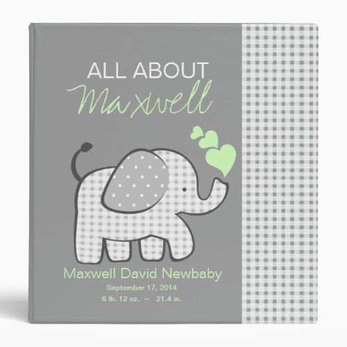 Baby Elephant Gray All About Baby Binder