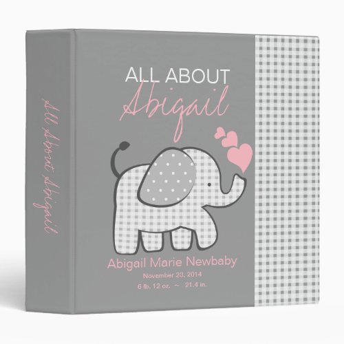 Baby Elephant Gray All About Baby Binder