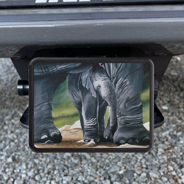 Baby  Elephant Grey Cute Hitch Cover (Creator Uploaded)