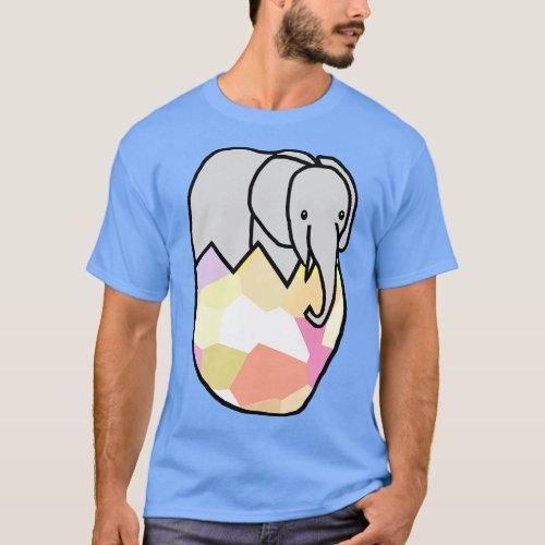 Baby Elephant Hatching from Easter Egg T_Shirt