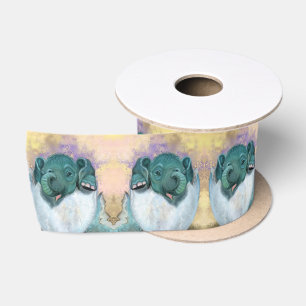 Baby Elephant Hatching Funny Ribbon Custom Text