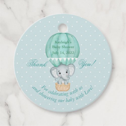 Baby Elephant Hot Air Balloon Baby Shower Favor Ta Favor Tags