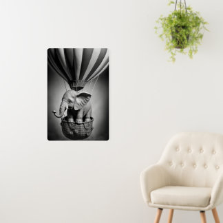 Baby Elephant in a Hot Air Balloon Foam Board