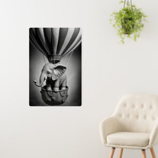 Baby Elephant in a Hot Air Balloon Foam Board