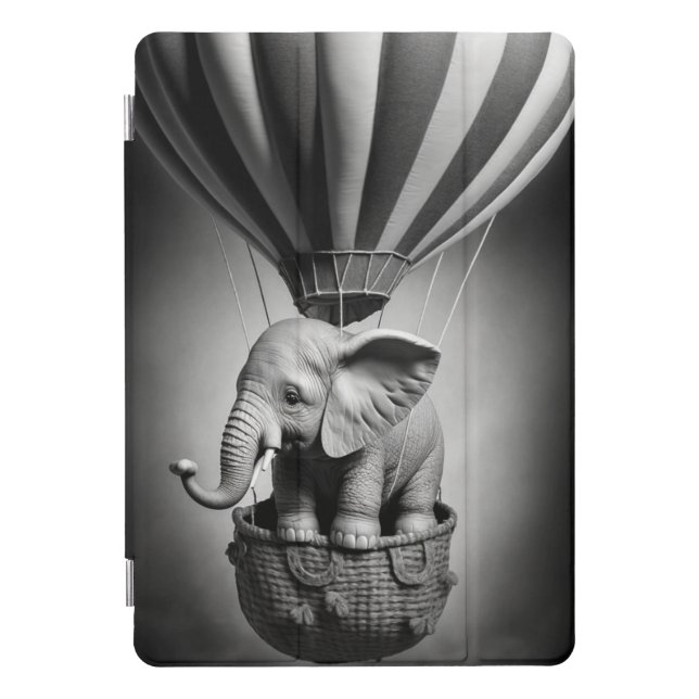Baby Elephant in a Hot Air Balloon iPad Pro Cover (Front)