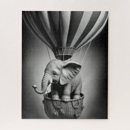 Baby Elephant in a Hot Air Balloon Jigsaw Puzzle