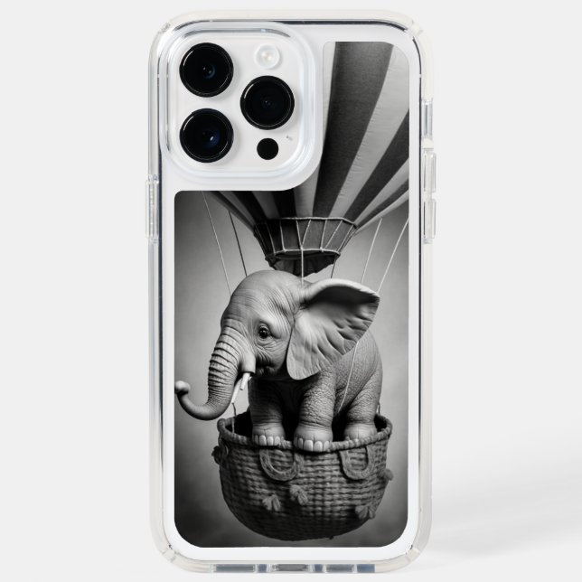 Baby Elephant in a Hot Air Balloon Speck iPhone Case (Front)
