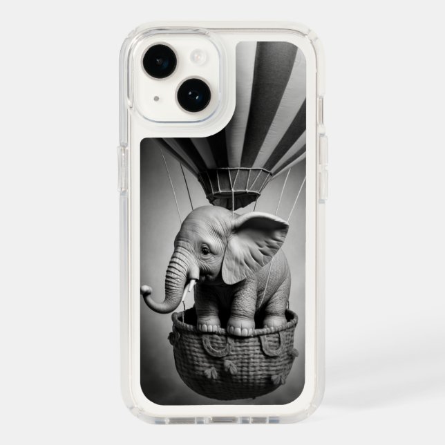 Baby Elephant in a Hot Air Balloon Speck iPhone Case (Front)
