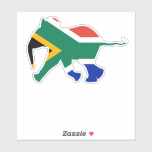Baby Elephant in Colors of South African Flag Sticker
