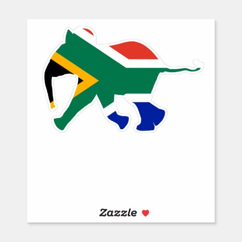 Baby Elephant in Colors of South African Flag Sticker