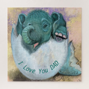 Baby Elephant In Egg Puzzle - I Love You DAD