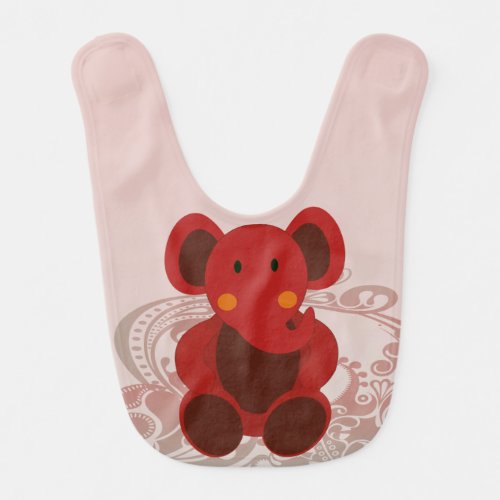 Baby Elephant in Red _ Baby Bib