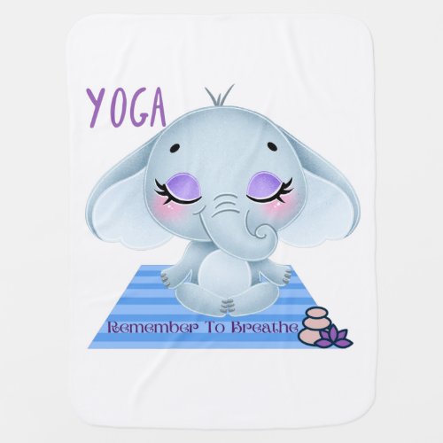 Baby Elephant in Yoga Ease Pose Baby Blanket