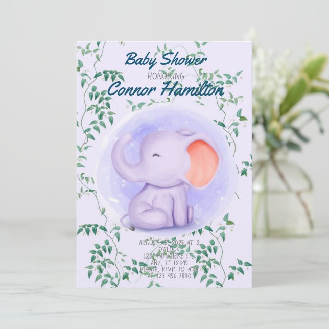 BABY ELEPHANT INVITATION (Standing Front)