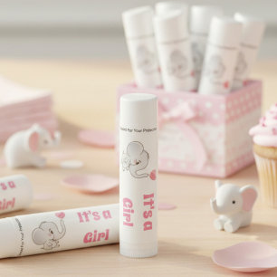 Baby Elephant It's a Girl Pink Lip Balm