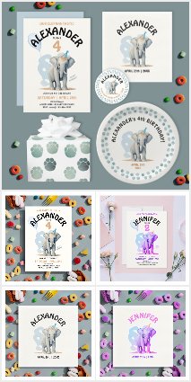 BABY ELEPHANT KIDS BIRTHDAY