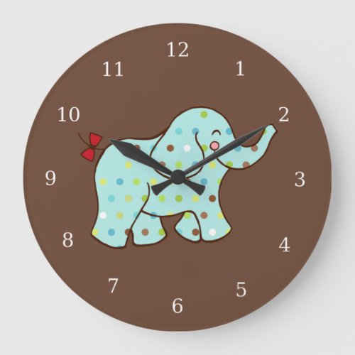 Baby Elephant Kids Room Nursery Wall Clock Gift