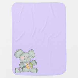 Baby Elephant Lavender Unisex Stroller Blanket