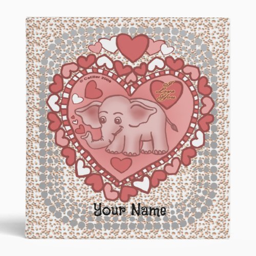 Baby Elephant Love custom name binder