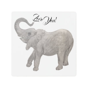 Baby Elephant Metal Art
