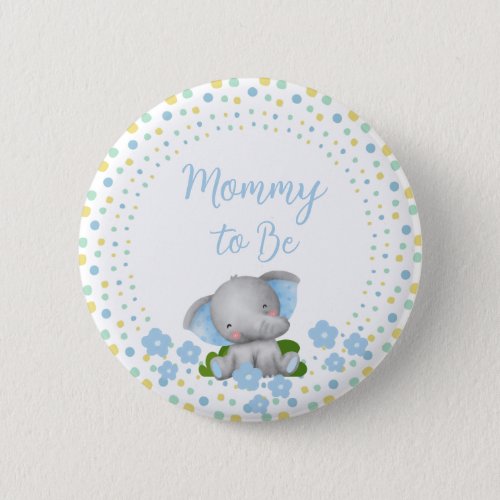 Baby Elephant Mommy to Be Pin _ Blue