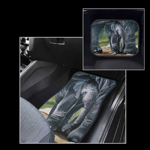 Baby Elephant Mother Protection Love Car Floor Mat