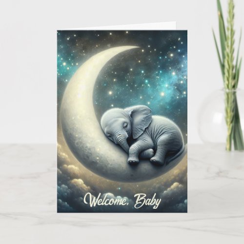 Baby Elephant New Birth Congratulations Card
